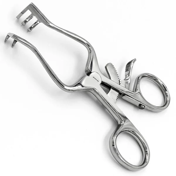 09.PI.390. Ранорозширювач по Вайтланер-Локтайт (Weitlaner-Loktite) гострий, з кремальєрою, 2х3 зуба, 105 мм. Paradise.